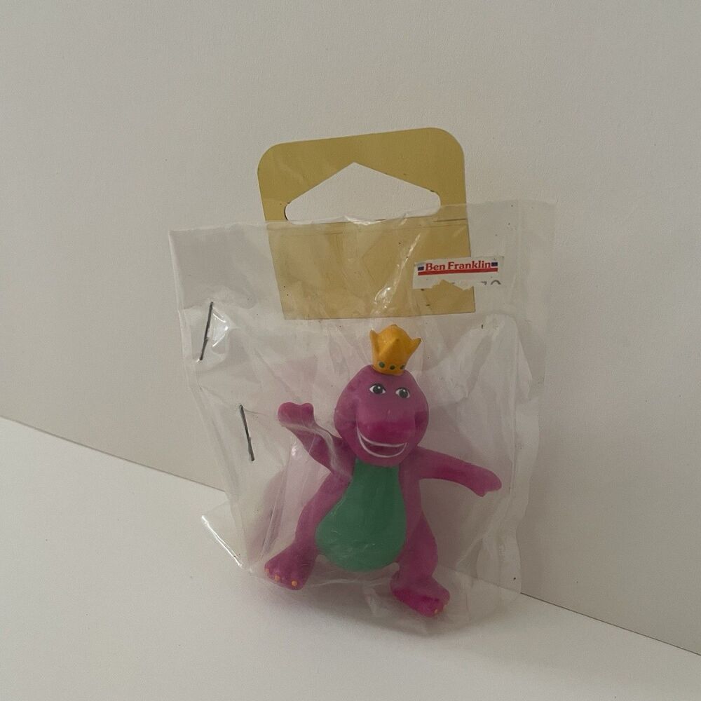 VINTAGE 90’s Barney Cake Topper Figurine Birthday Party Kidcore Deadstock